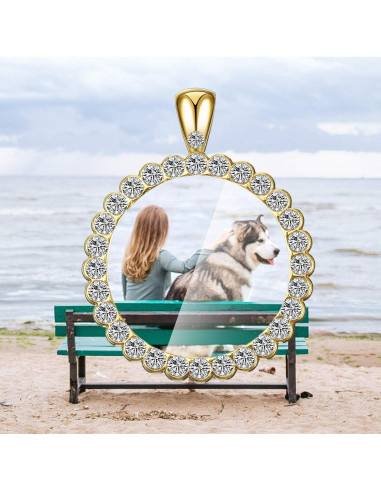 Bandejas de Colgante Hicarer 32 Piezas 25 mm Oro Rhinestone