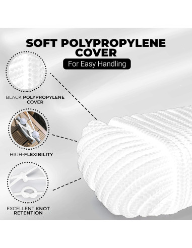 Cuerda de Nylon 6.35 mm x 15.24 m RamPro - Resistencia 997.9 kg