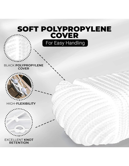 Cuerda de Nylon 6.35 mm x 15.24 m RamPro - Resistencia 997.9 kg