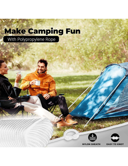 Cuerda de Nylon 6.35 mm x 15.24 m RamPro - Resistencia 997.9 kg