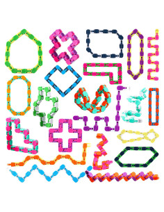 Yunsailing 80 Piezas Juguetes Fidget Serpiente Multicolor 24 Enlaces
