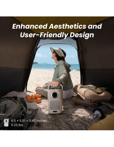 Proyector Portátil Yaber T2 Plus GTV Nativo 1080P con WiFi 6