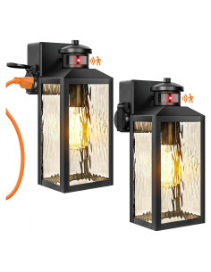 Luces de Sensor de Movimiento TOBUSA para Exterior, Negro, 2 Pzas