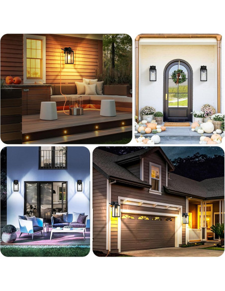 Luces de Sensor de Movimiento TOBUSA para Exterior, Negro, 2 Pzas