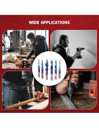 Juego de 6 Brocas y Machos ColumPRO Titanio 3 en 1 M3-M10