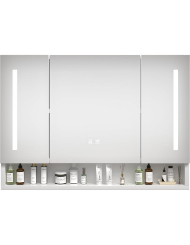 Armario de Espejo de Baño Montary 99x71 cm LED Desempañador