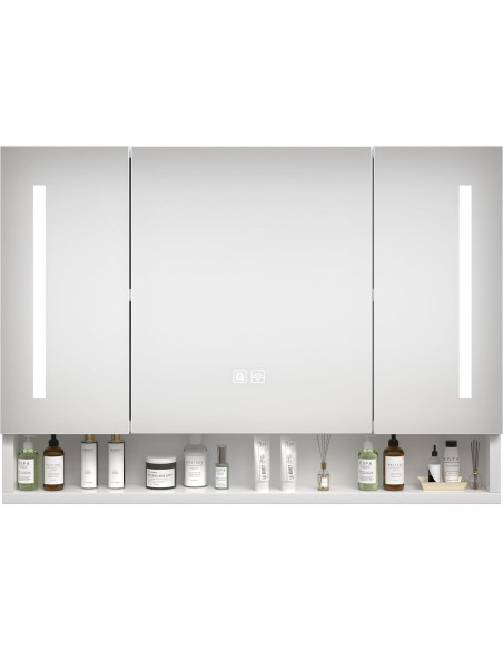 Armario de Espejo de Baño Montary 99x71 cm LED Desempañador