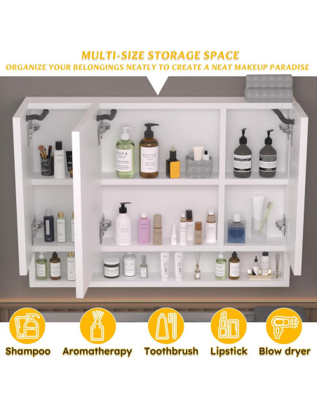 Armario de Espejo de Baño Montary 99x71 cm LED Desempañador