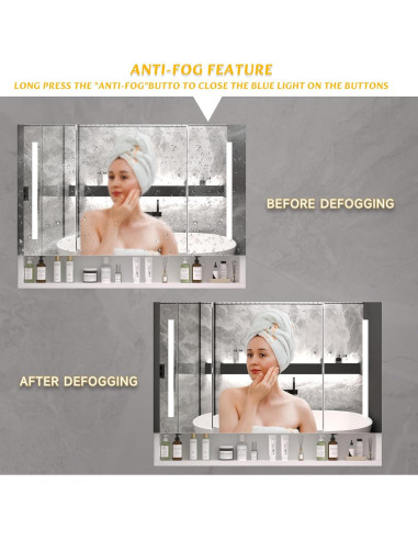 Armario de Espejo de Baño Montary 99x71 cm LED Desempañador