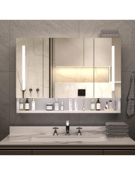 Armario de Espejo de Baño Montary 99x71 cm LED Desempañador