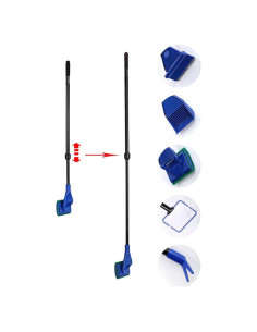 Kit de limpieza 5 en 1 para acuario AquaticHI, extensible 54-80 cm