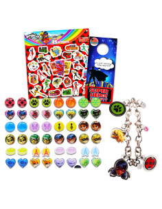 Conjunto de Joyería Miraculous Ladybug para Niñas - Pulsera, Aretes y Stickers