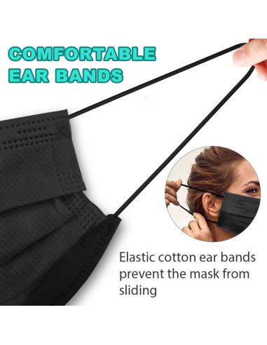 Paquete de 100 mascarillas desechables 3 capas protección facial