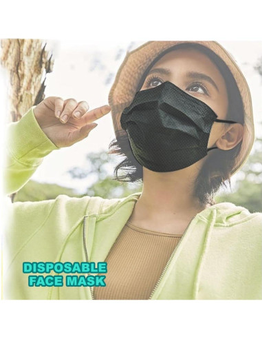 Paquete de 100 mascarillas desechables 3 capas protección facial