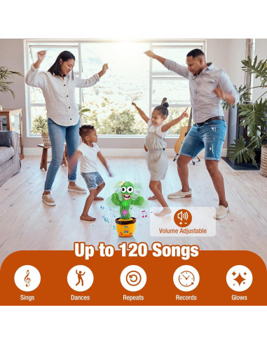 Juguete Cactus Hablador Ayeboovi con 120 Canciones y Volumen Ajustable