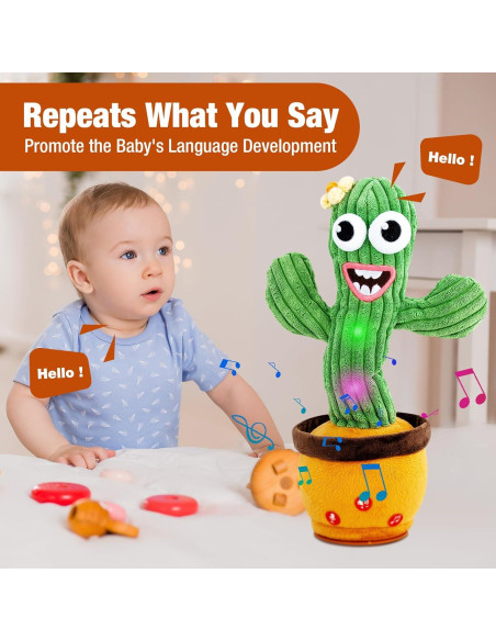 Juguete Cactus Hablador Ayeboovi con 120 Canciones y Volumen Ajustable