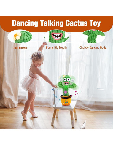 Juguete Cactus Hablador Ayeboovi con 120 Canciones y Volumen Ajustable
