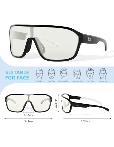 Gafas de sol polarizadas B.N.U.S unisex UV400 marco TR90