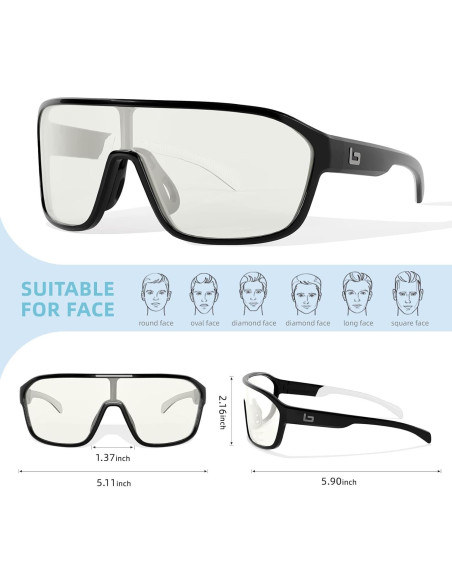 Gafas de sol polarizadas B.N.U.S unisex UV400 marco TR90