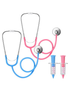 Set de Juguetes de Doctor Gemscream - 4 Piezas Estetoscopio y Jeringa