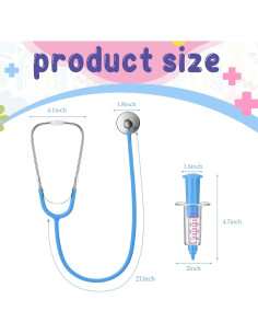 Set de Juguetes de Doctor Gemscream - 4 Piezas Estetoscopio y Jeringa 2