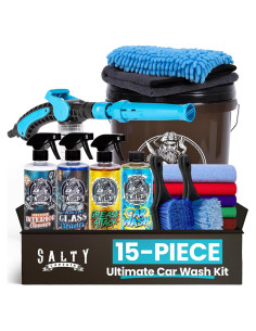 Kit de Limpieza de Autos Salty Captain 15 Piezas - Cubo 15L