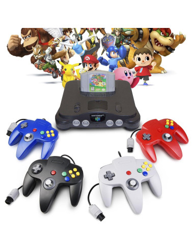 Paquete de 2 Controladores Clásicos con Cable Suily para N64