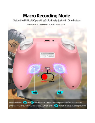 Juego de 2 Controladores Bluetooth Aghi para Nintendo Switch y PC