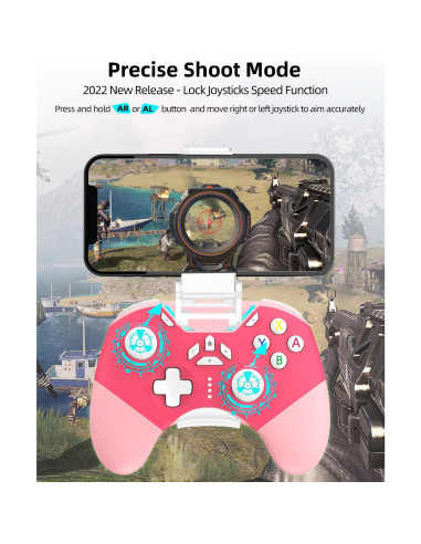 Juego de 2 Controladores Bluetooth Aghi para Nintendo Switch y PC