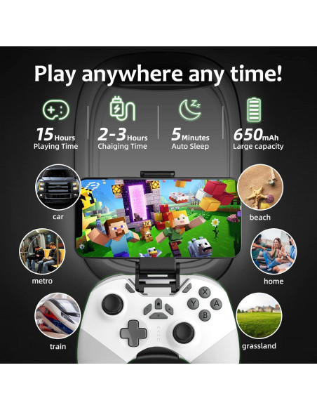 Juego de 2 Controladores Bluetooth Aghi para Nintendo Switch y PC