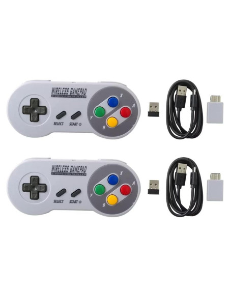 Controlador Inalámbrico 2.4G USonline911 para SNES Mini - 2 Pcs