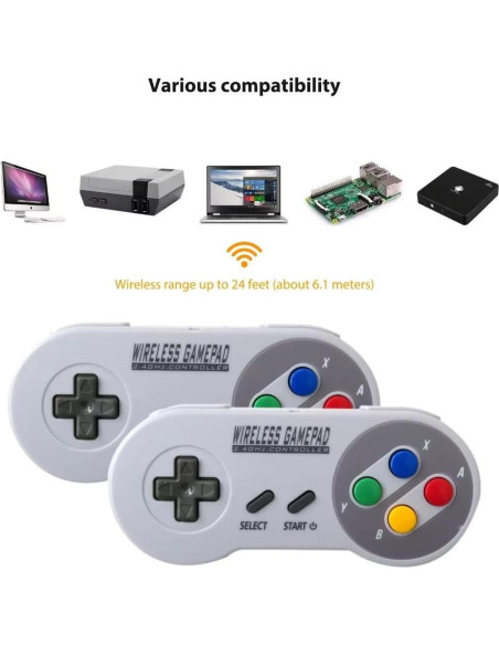 Controlador Inalámbrico 2.4G USonline911 para SNES Mini - 2 Pcs