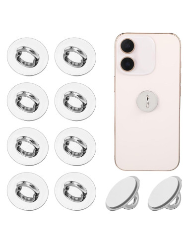 16 Ganchos de Encanto para Teléfono Zyghjort Plata Adhesivos