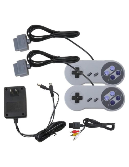 Paquete de 2 Gamepads con Cable para Nintendo SNES Gris