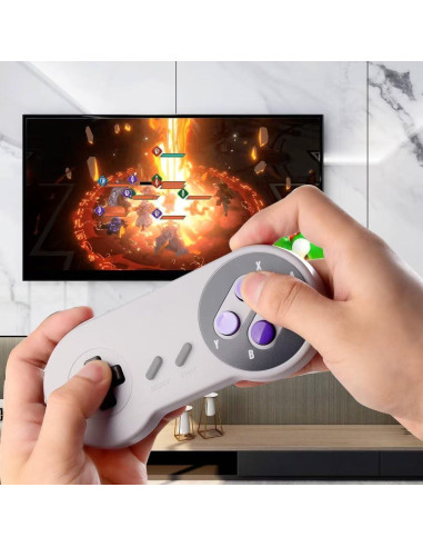 Paquete de 2 Gamepads con Cable para Nintendo SNES Gris