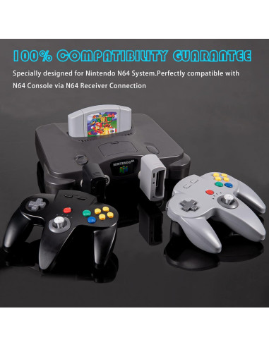 Controlador Inalámbrico N64 SAFFUN Rojo Transparente - 2 Pack