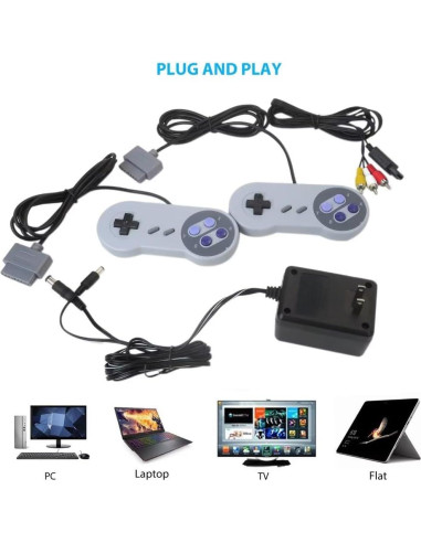 Paquete de 2 Gamepads con Cable para Nintendo SNES Gris