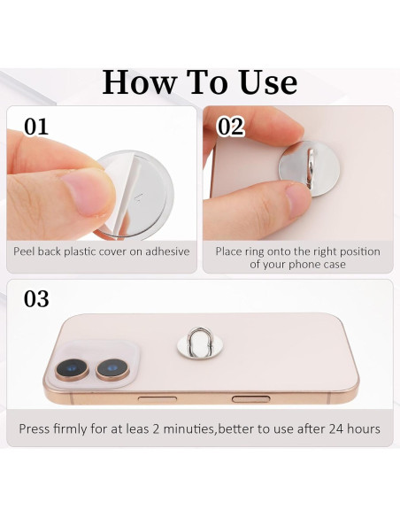 16 Ganchos de Encanto para Teléfono Zyghjort Plata Adhesivos