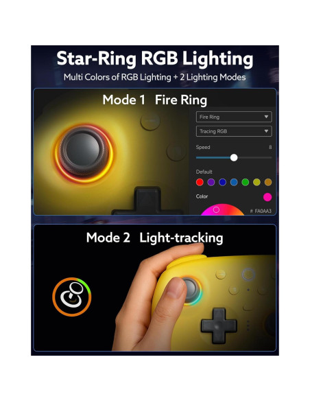 Controlador Bluetooth 8Bitdo Ultimate 2 para Switch y PC - Amarillo Limón