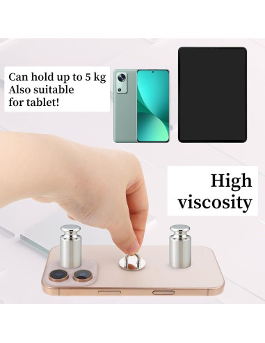 16 Ganchos de Encanto para Teléfono Zyghjort Plata Adhesivos