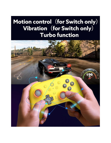 Controlador Bluetooth 8Bitdo Ultimate 2 para Switch y PC - Amarillo Limón