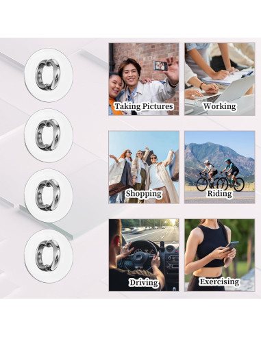 16 Ganchos de Encanto para Teléfono Zyghjort Plata Adhesivos