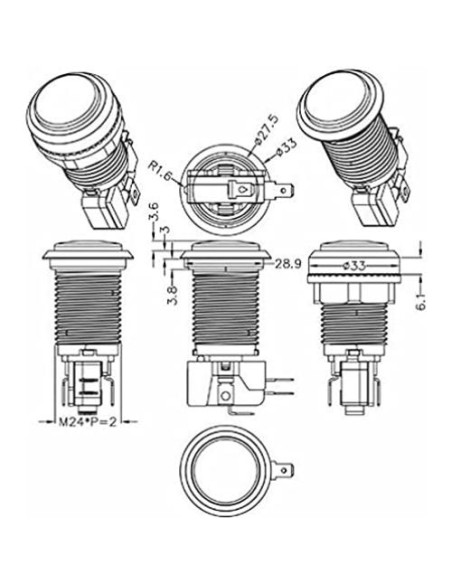 Botones LED de Arcade Arcity 30mm Cromados 12V con Microinterruptor