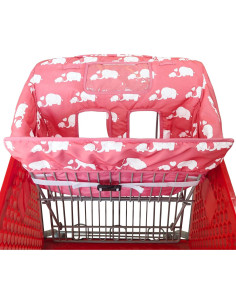 Cubierta 2-en-1 para carrito de compras y silla alta LG-ZT04 Elefante Rosa 2