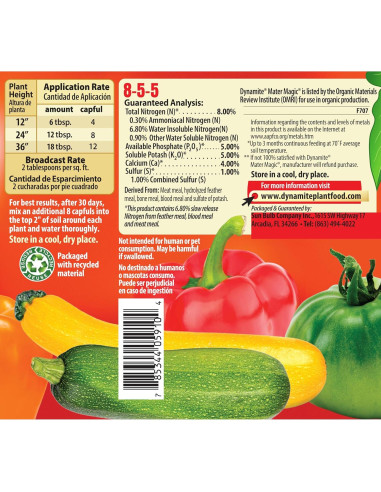 Fertilizante Orgánico Dynamite Mater Magic 0.305 kg para Tomates