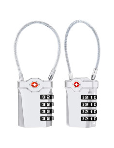 2 Candados de Equipaje TSA Diyife con Cable Flexible 14cm