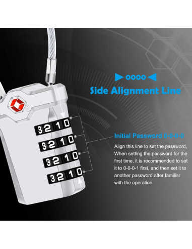 2 Candados de Equipaje TSA Diyife con Cable Flexible 14cm