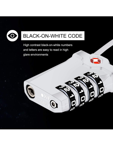 2 Candados de Equipaje TSA Diyife con Cable Flexible 14cm