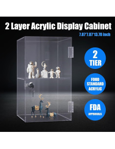 Caja de Exhibición Acrílica Transparente Martexbuy 20x20x35cm 2