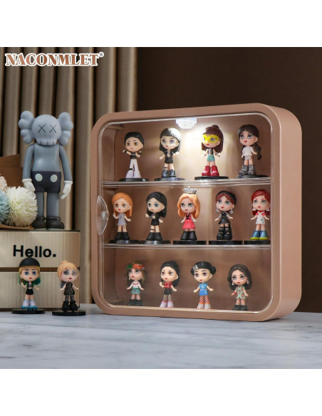 Caja de Exhibición LED Naconmlet 3 Niveles ABS para Figuras
